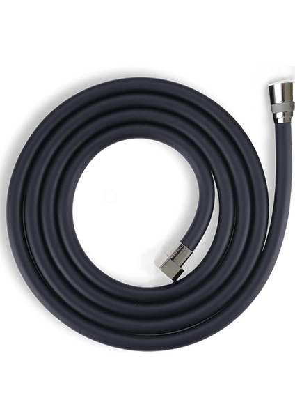 Black Paslanmaz Kopmaz Patlamaz Pvc Duş Hortumu - Yüksek Lüx Duş Spirali - Tüm Duş Setleri/duş Başlıkları ile Uyumlu (G1/2) - 150CM Siyah