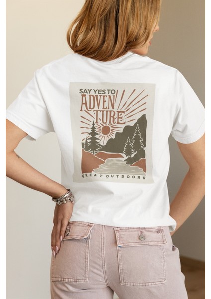 Zuno Kadın Comfort Fit Adventure Baskılı T-Shirt