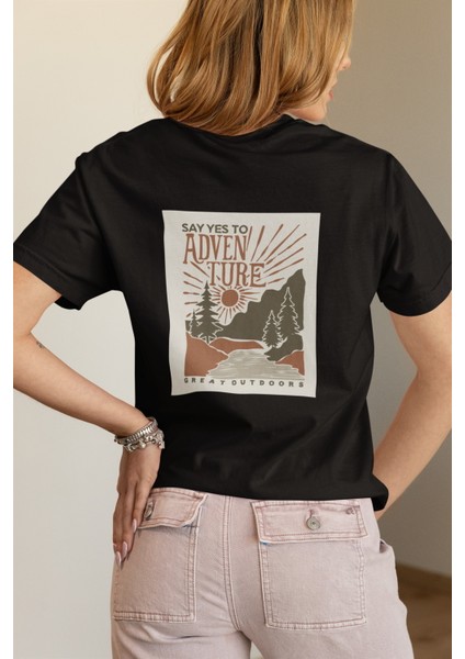 Zuno Kadın Comfort Fit Adventure Baskılı T-Shirt