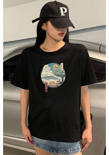 Unisex Neighbor S Ukiyo E Baskılı Kısa Kol T-Shirt