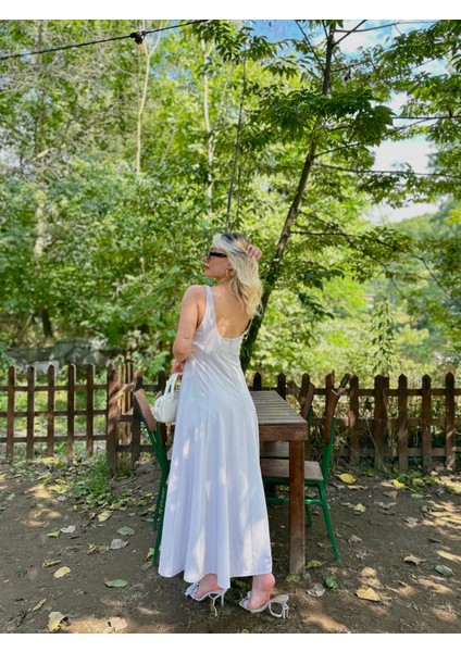 Kadın Kalın Askılı Elbise Taş Rengi fiyatları