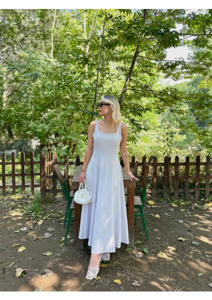 Kadın Kalın Askılı Elbise Taş Rengi modelleri