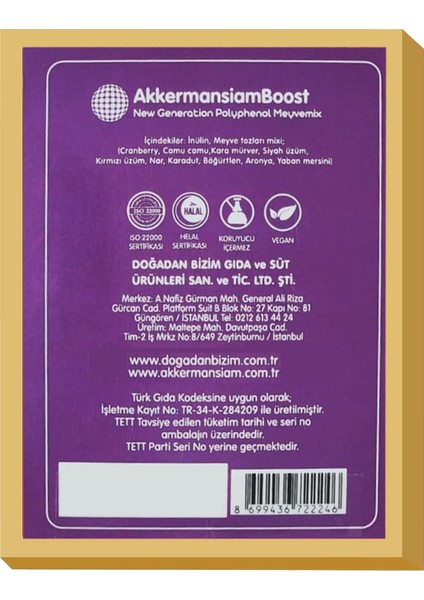 Akkermansiamboost Meyvemix 30 Saşe fiyatları
