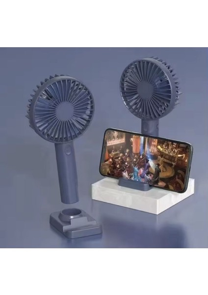 Taşınabilir Beyaz Mini Şarj Edilebilir El Fanı ve Ayarlanabilir Telefon Tutucu fırsatları