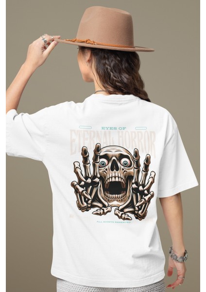 Zuno Kadın Comfort Fit Eternal Horror Baskılı T-Shirt