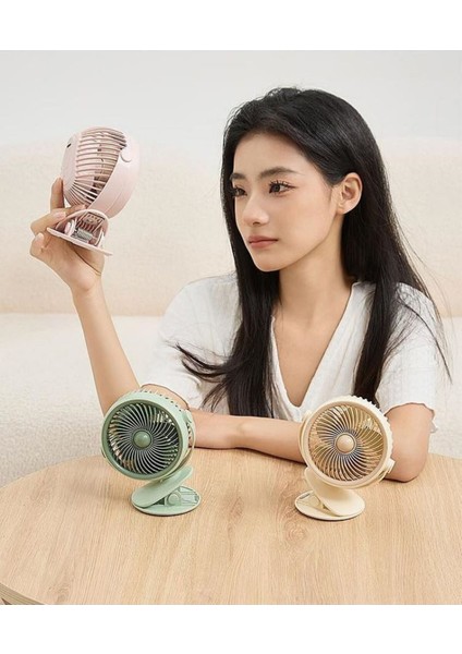 Taşınabilir Mini USB Fan, 3 Kademeli, Kıskaçlı, Soğutucu, 14CM, Şarjlı, Hafif, Kullanışlı