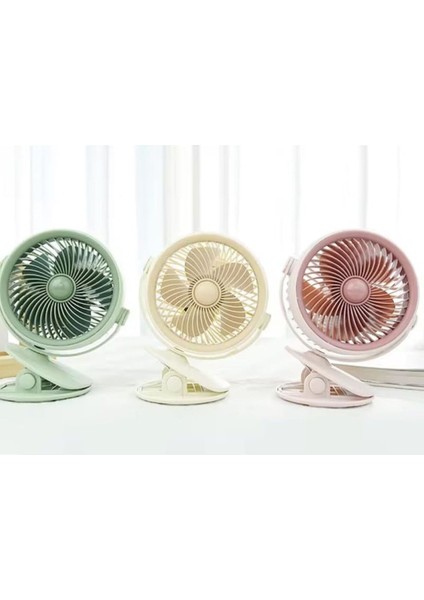 Taşınabilir Mini USB Fan, 3 Kademeli, Kıskaçlı, Soğutucu, 14CM, Şarjlı, Hafif, Kullanışlı