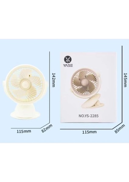 Taşınabilir Mini USB Fan, 3 Kademeli, Kıskaçlı, Soğutucu, 14CM, Şarjlı, Hafif, Kullanışlı