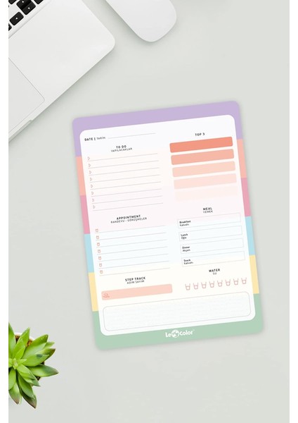 Color Günlük Planlayıcı Blok Pastel