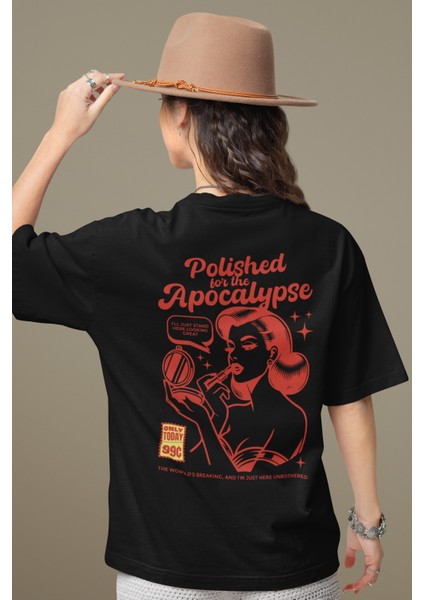 Zuno Kadın Comfort Fit Apocalypse Baskılı T-Shirt