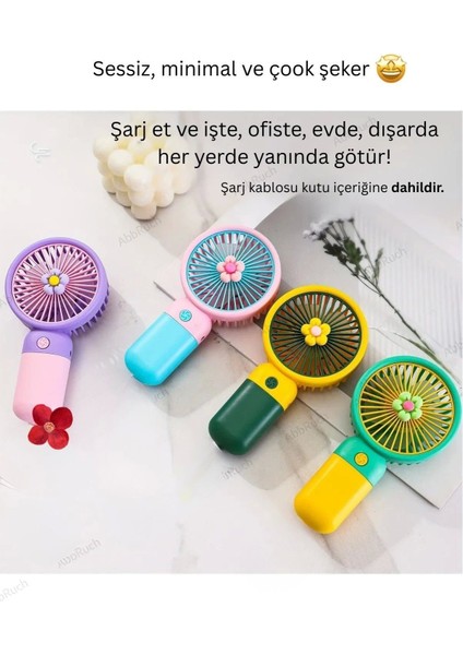 Renkli Mini Taşınabilir Şarjlı El Fanı Serinletici Vantilatör fırsatları