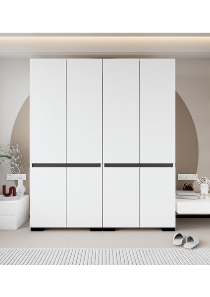 Floransa 8 Kapılı FLR8-A2AR Beyaz- Antrasit Gardırop fiyatları