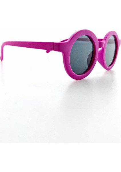 Yazın En Eğlenceli Aksesuarı Yaz Kombini Fuşya Yuvarlak Çerçeve Kız Çocuk Güneş Gözlüğü UV400 Koruma fiyatları