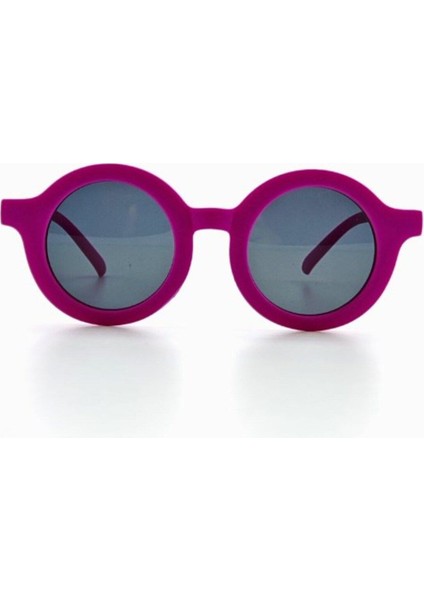 Yazın En Eğlenceli Aksesuarı Yaz Kombini Fuşya Yuvarlak Çerçeve Kız Çocuk Güneş Gözlüğü UV400 Koruma indirimleri