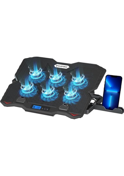 CetKing Sx-35 Snower 6 Fanlı 9-15,6 Inç Notebook Soğutucu Stand Telefon Standlı Siyah