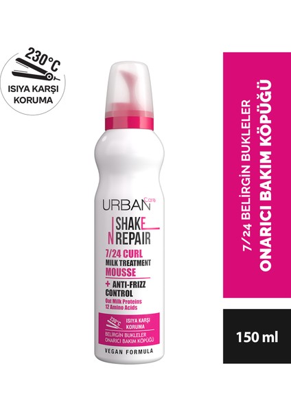Shake N Repair 7/24 Kabaran ve Bukleli Saçlara Özel Saç Bakım Köpüğü 150 ml