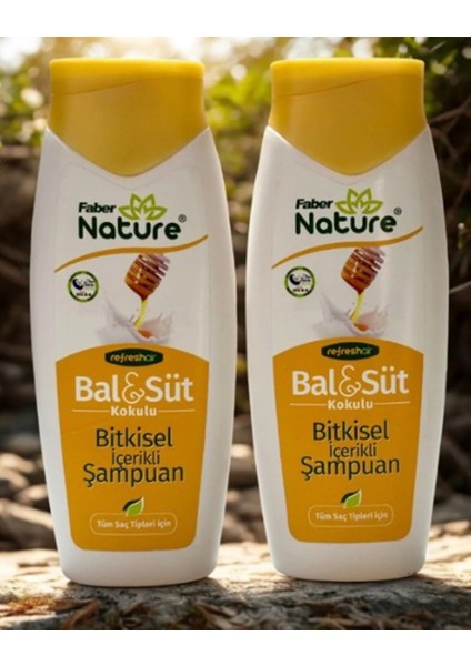 Faber Naturex Refresh Hair Ballı & Sütlü - Bitkisel Esaslı Saç Şampuanı 400 Ml*2li Set