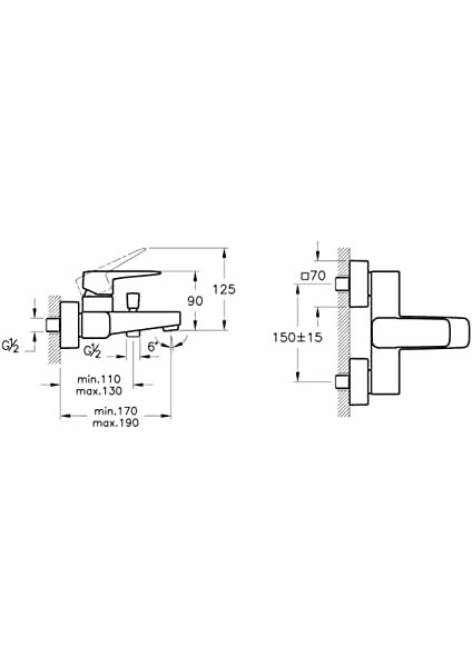 Root Square A42737ENR Blueco Banyo Bataryası, Krom