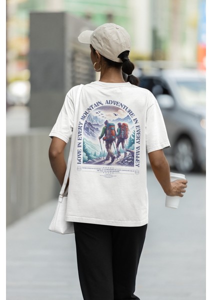 Zuno Kadın Comfort Fit Mountaın Adventure Baskılı T-Shirt