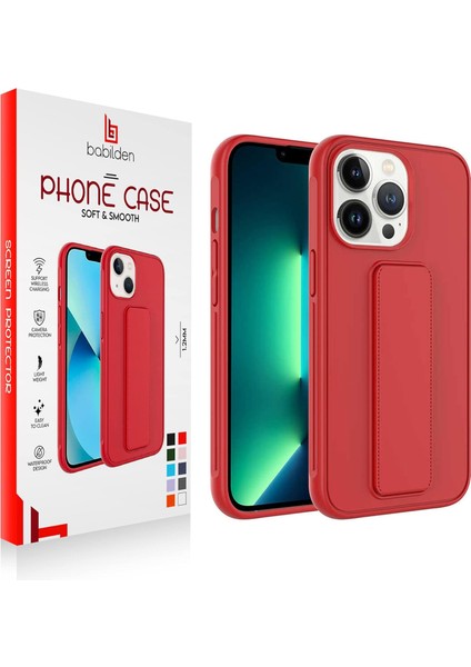 Iphone Mıknatıslı Standlı Darbe Emici Ibola Iphone 14 Pro Max Kılıf (Kırmızı)
