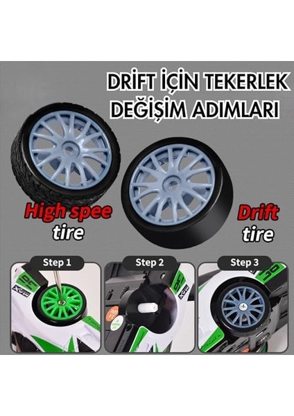 Ölçek Oyuncak 4x4 Uzaktan Kumandalı 20 Km/h Hız Drift Için Üretilmiş Şarjlı Araba Rc Yarış Arabası Full Fonksiyon Parkur Dubaları ve Drift Tekerleri 500 Mah Batarya (Klasik Siyah) fiyatları