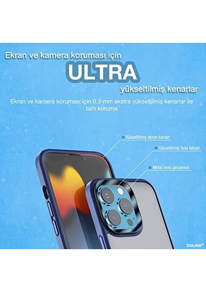 Iphone 13 Pro Uyumlu Hibrit Tpu+Pc Yarı Saydam Ultrashock Kılıf (Siyah) modelleri