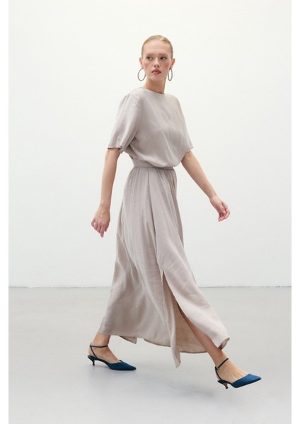 Yırtmaçlı Uzun Etek - Taş fırsatları