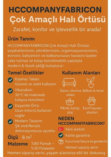 HCCOMPANYFABRİCON MODERN ETNİK EŞME KİLİM MOTİFLİ HALI ÖRTÜSÜ 6m² fiyatları