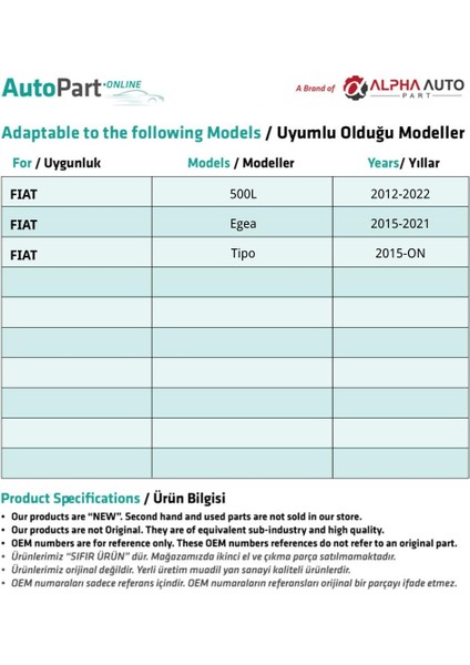 Fiat 500L, Egea, Tipo için Kaput Tel Tutucu Klipsi fırsatları