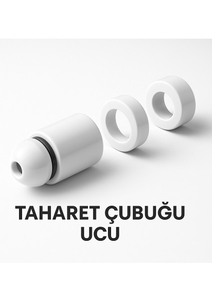 Taharet Çubuğu Uyumlu Plastik Beyaz Uç – Dayanıklı, Uyumlu ve Kolay Montajlı Parça