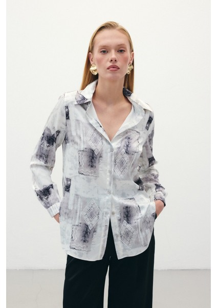 Desenli Klasik Gömlek - Bej fiyatları