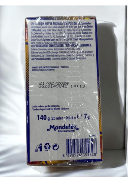 Falım 5'li Şekersiz Sakız Karışık Meyve Aromalı 7 gr x 20 modelleri