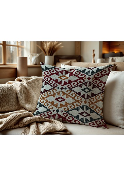 Etnik Desenli Keten Kırlent Kılıfı 2 Adet fırsatları