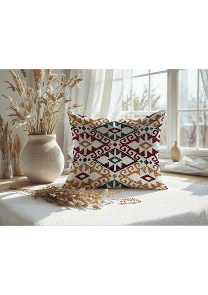 Etnik Desenli Keten Kırlent Kılıfı 2 Adet indirimleri