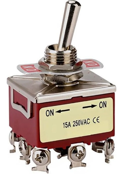 Toggle Switch 3 Kutup 16A/250VAC 9 Pin On-On MTX-16302