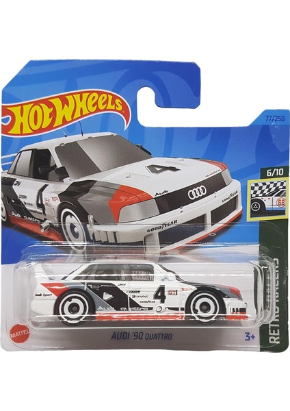 Wheels - Audi ´90 Quattro - Retro Racers 6/10 - HKG35 - Short Card - Good Year - Beyaz - Mattel 2023