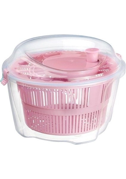 4.4 Litre Büyük Boy Vega Salata Kurutucusu - Sebze Kurutucu - Meyve Kurutucu - Süzgeç - Salata Kurutma Aleti - Pp+ (Pembe)