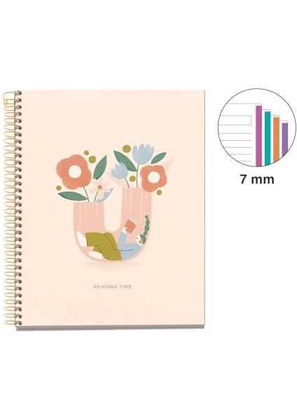 Defter Mr A5 100 Sayfa Çizgili Spiralli Inhale Ex