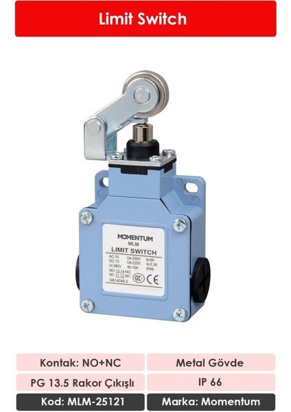 Limit Switch Metal Gövde No+Nc MLM-25121 fiyatları