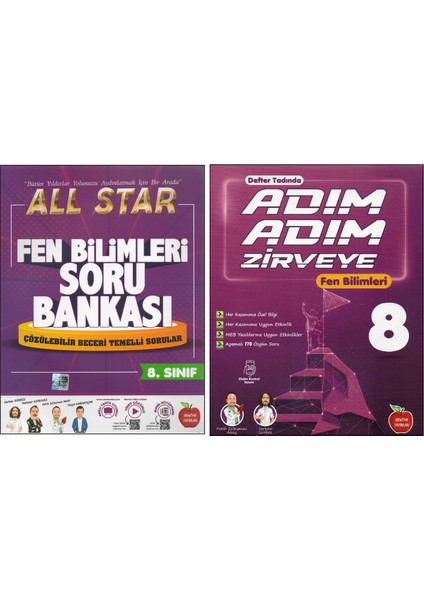 Newton 8. Sınıf Fen Bilimleri All Star+Newton Fen Bilimleri Adım Adım Zirveye (2 Kitap)