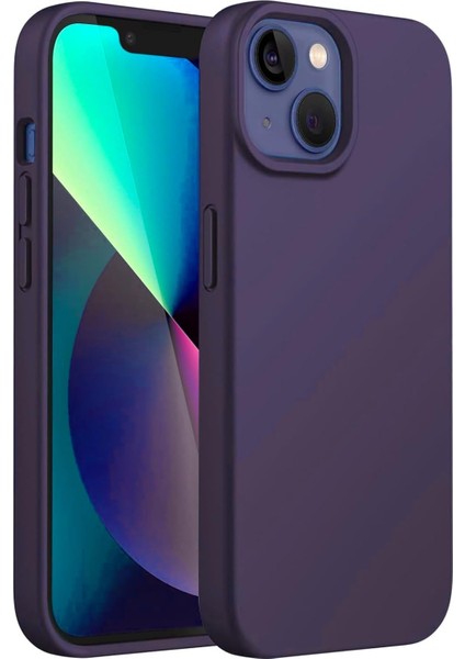 Apple Iphone 14 Plus Uyumlu Özel Ipeksi Dokunuş Hissi Veren Içi Yumuşak Kadife Lansman Silikon Kılıf Kapak (Derin Mor)