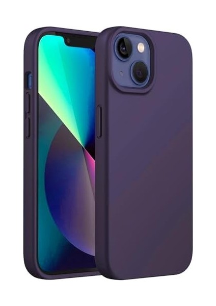 Apple Iphone 14 Plus Uyumlu Özel Ipeksi Dokunuş Hissi Veren Içi Yumuşak Kadife Lansman Silikon Kılıf Kapak (Derin Mor)