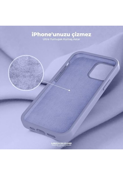 Apple Iphone 14 Plus Uyumlu Özel Ipeksi Dokunuş Hissi Veren Içi Yumuşak Kadife Lansman Silikon Kılıf Kapak (Derin Mor)