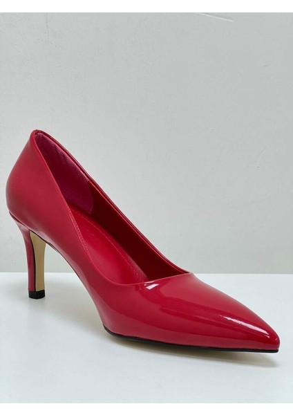 000002 Renk Kırmızı Rugan Kadın Stiletto Topuk 6-8 cm Arası