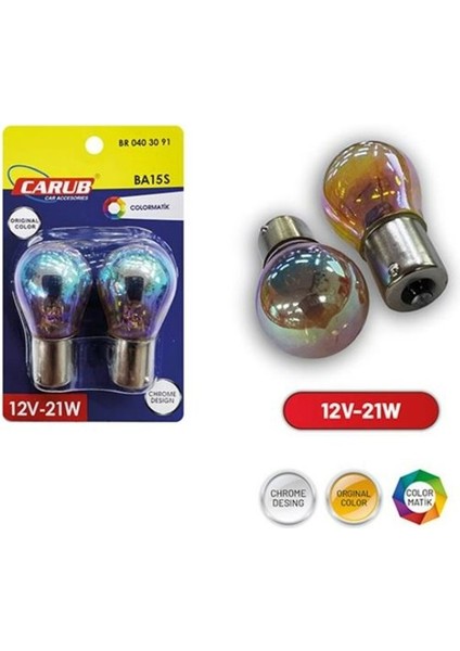 Diadem Turuncu Ampul 12V Chrome Desing BA15S 2 Adet