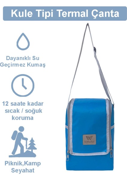 Kule Tipi Termal Çanta – Dikey Tasarım, Sıcak/soğuk Koruma, Kamp ve Piknik Için Kolay Kullanım.