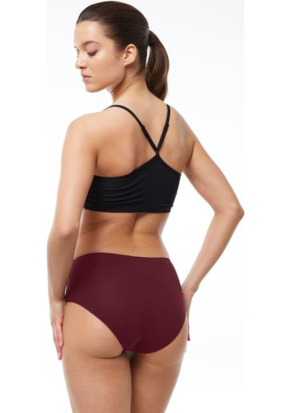 Kadın Lacivert Gri Bordo 6 Lı Paket Modal Yüksek Bel Slip Külot 1955