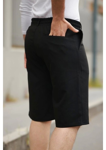 Erkek Beli Bağcıklı ve Düğmeli Bezayağı Kumaş Şort modelleri