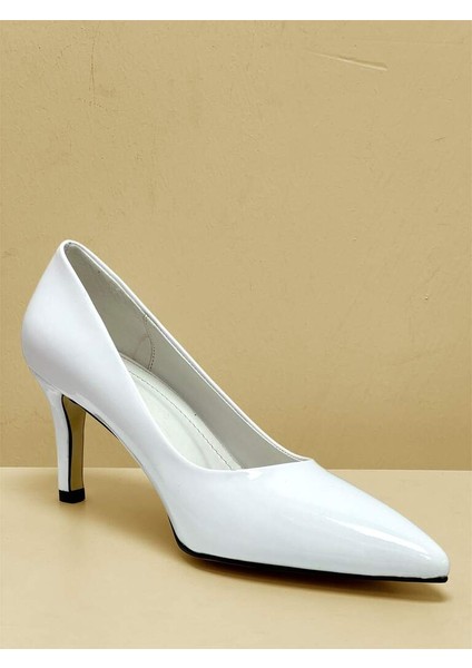 000003 Renk Beyaz Rugan Kadın Stiletto Topuk 6-8 cm Arası