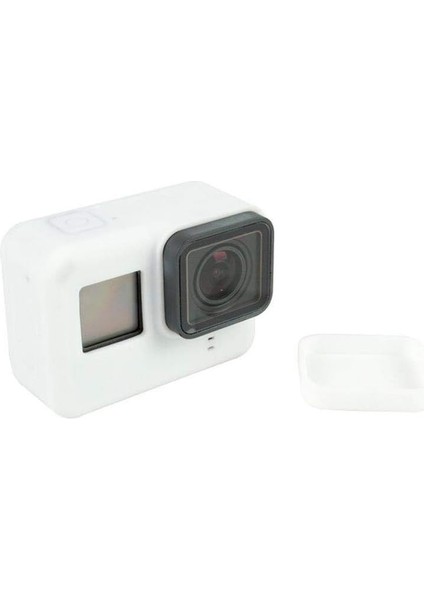 Silikon Lens ve Koruyucu Kılıf Beyaz Gopro Hero 5 ile Uyumlu